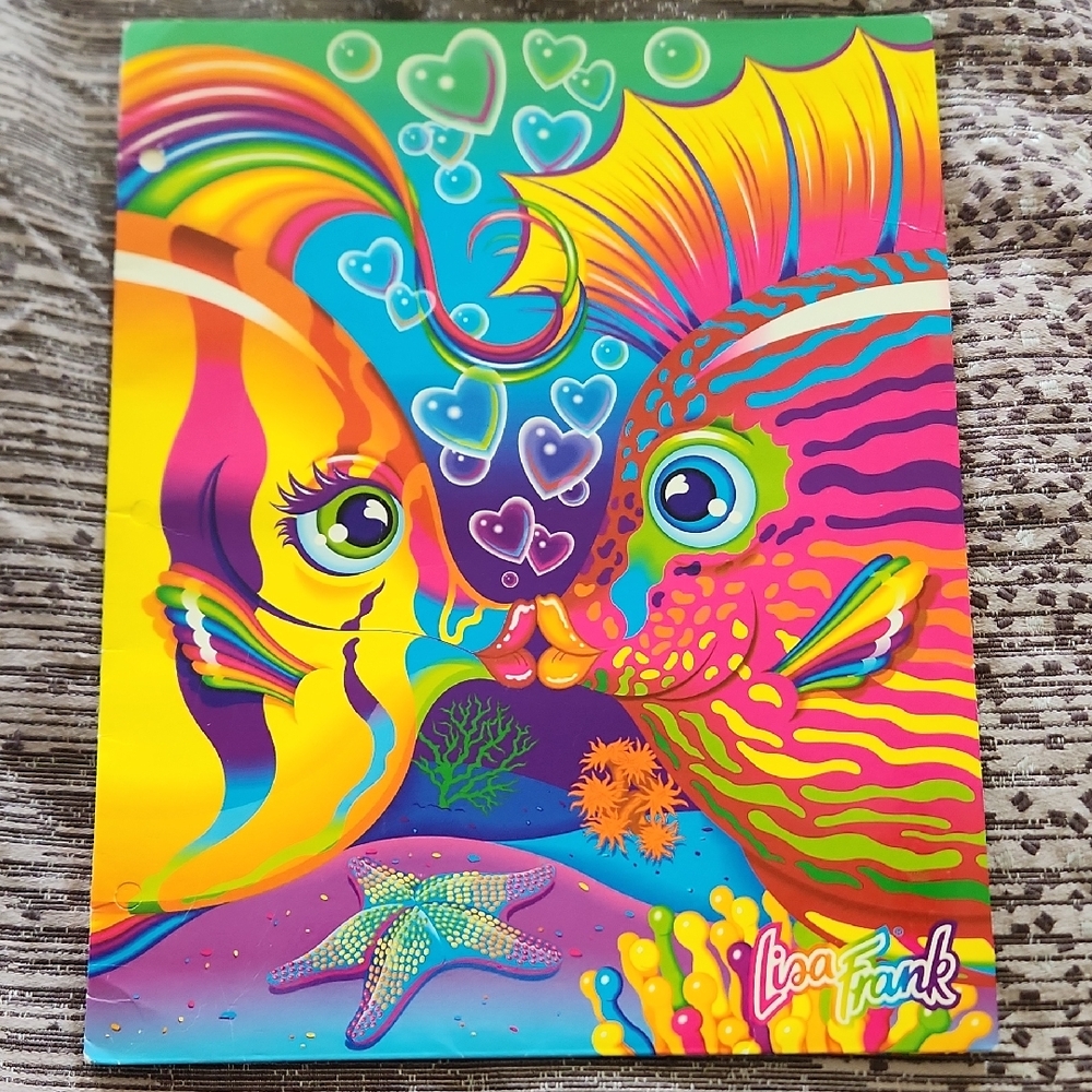 Lisa Frank Rainbow Fish Design 2 Pocket Folder